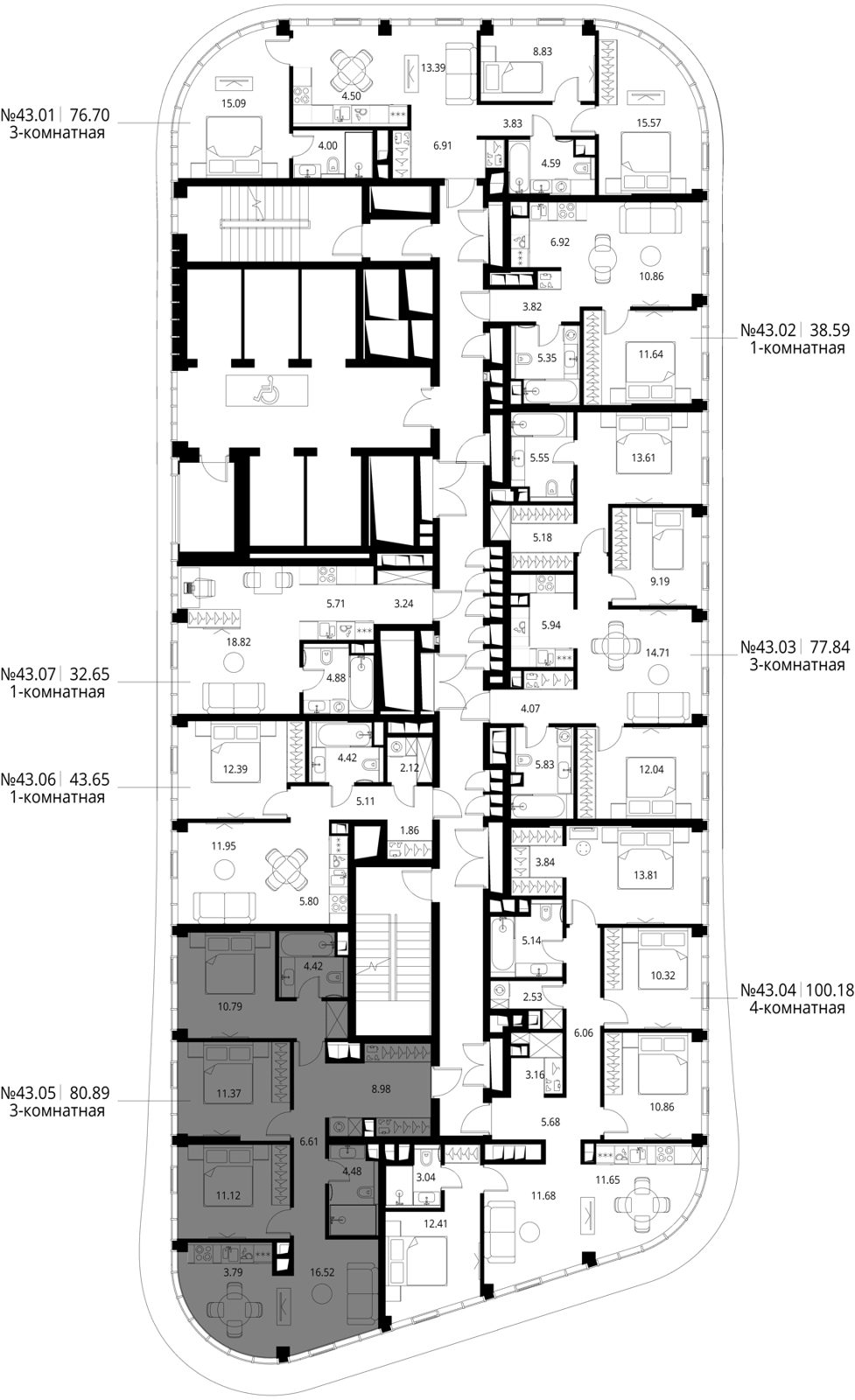 3-комнатная квартира, 80,9 м² — фото 2