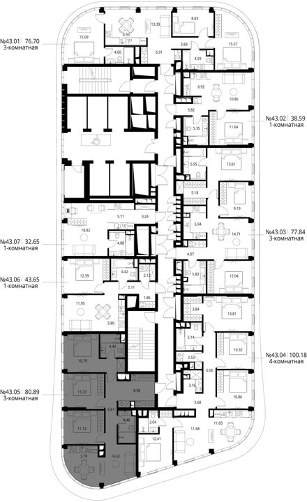3-комнатная квартира, 80,9 м² — фото 2