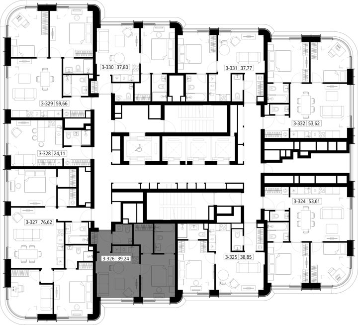 1-комнатная квартира, 39,2 м² — фото 2