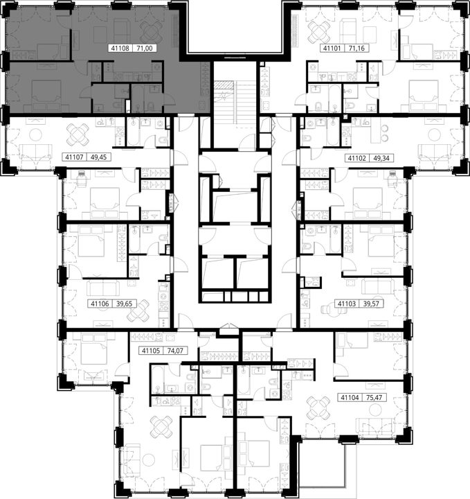2-комнатная квартира, 71 м² — фото 2