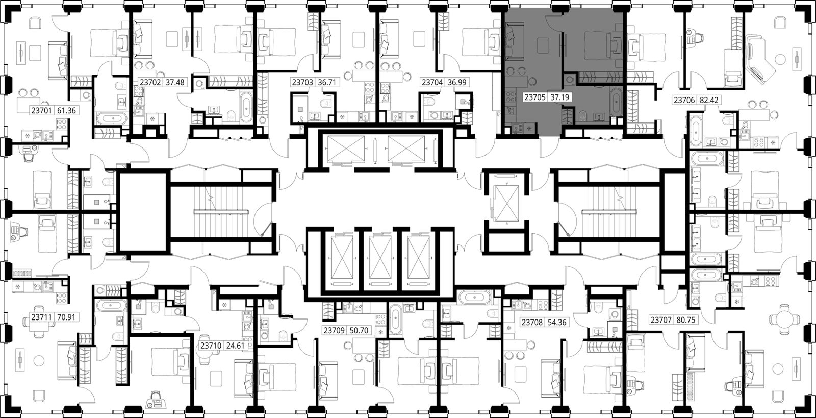 1-комнатная квартира, 37,2 м² — фото 2