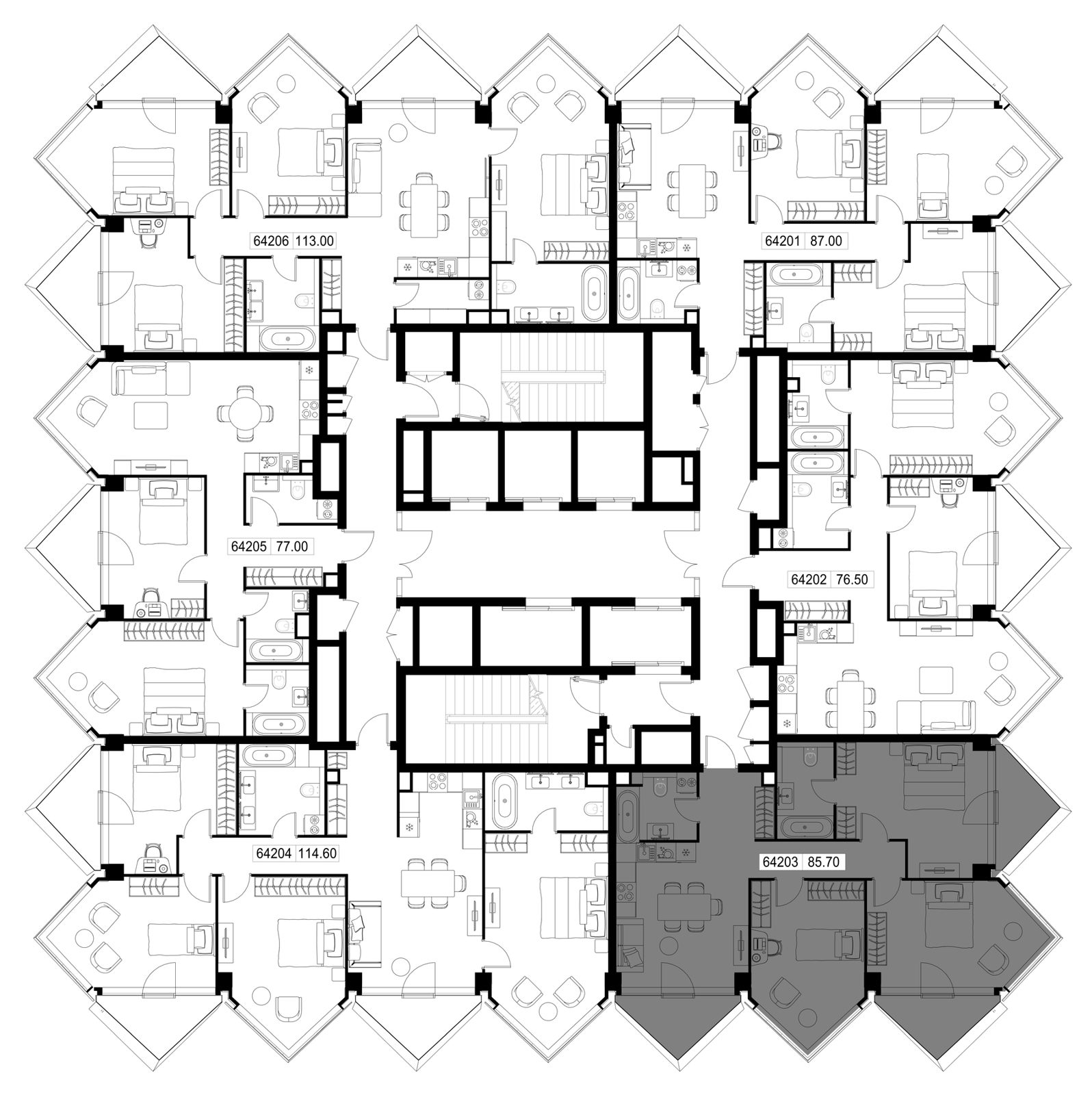 3-комнатная квартира, 85,7 м² — фото 2