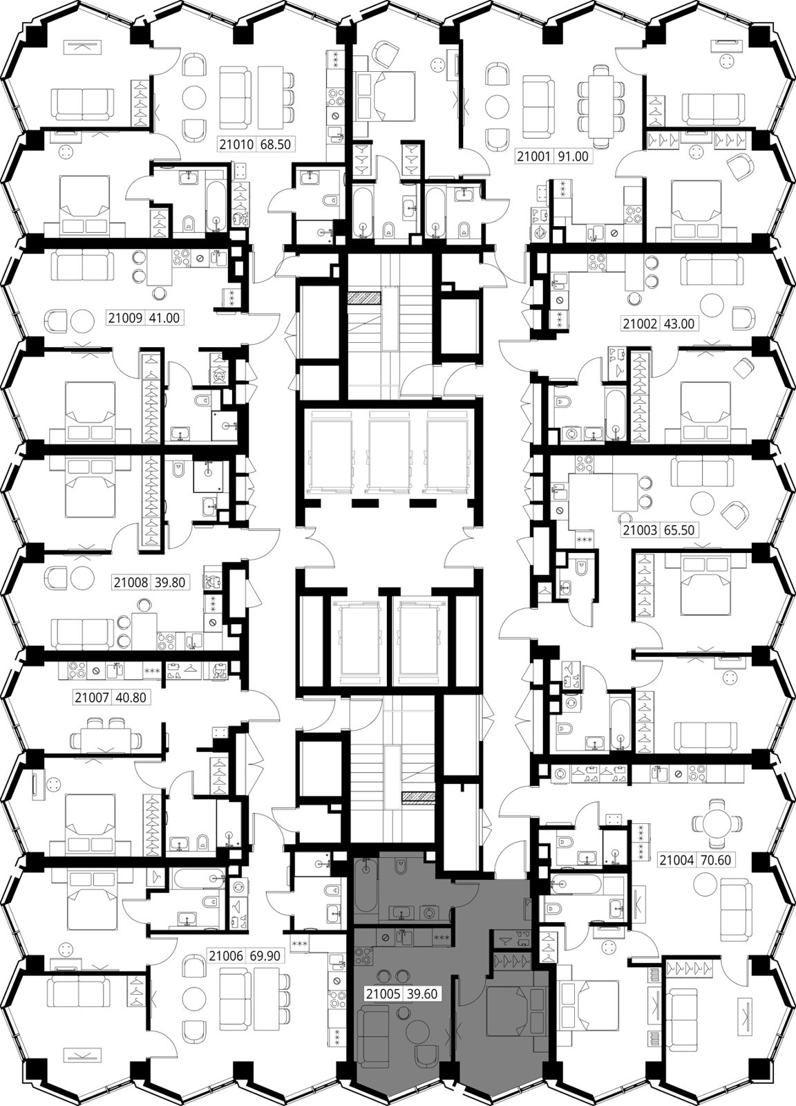 1-комнатная квартира, 39,6 м² — фото 2