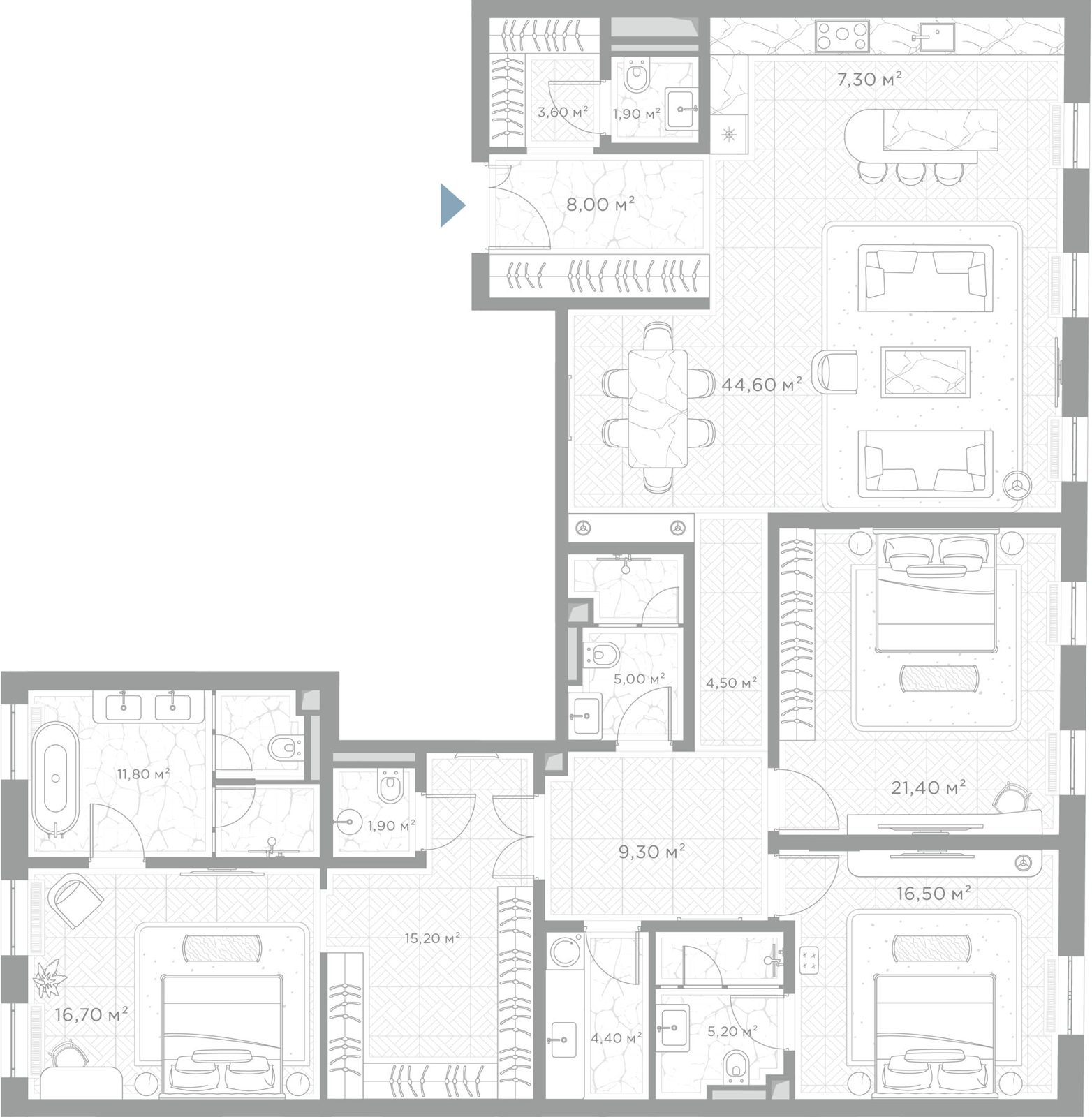 3-комнатная квартира, 177,3 м²