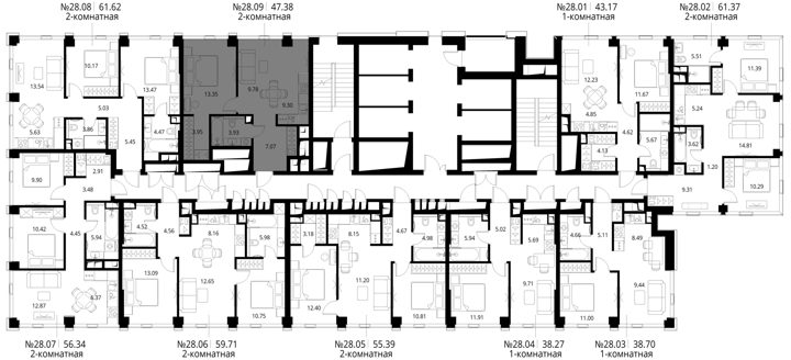 1-комнатная квартира, 47,4 м² — фото 2