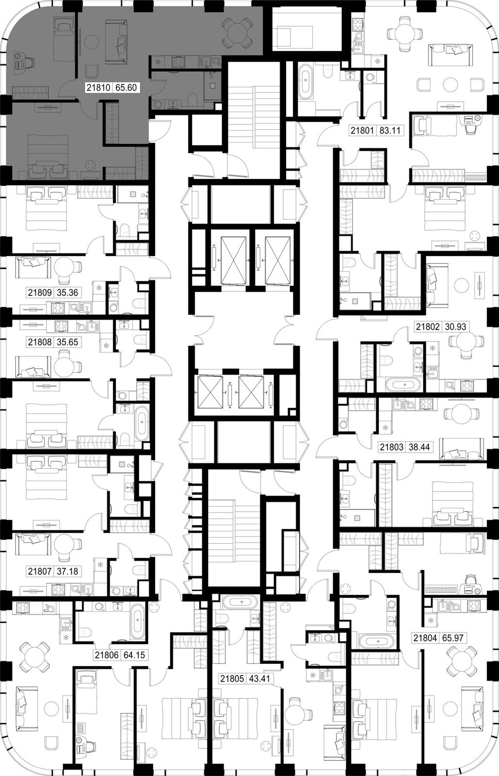 2-комнатная квартира, 65,6 м² — фото 2
