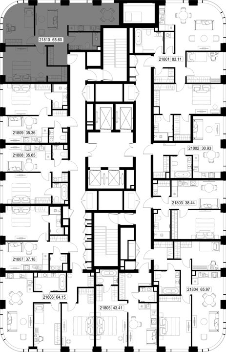 2-комнатная квартира, 65,6 м² — фото 2