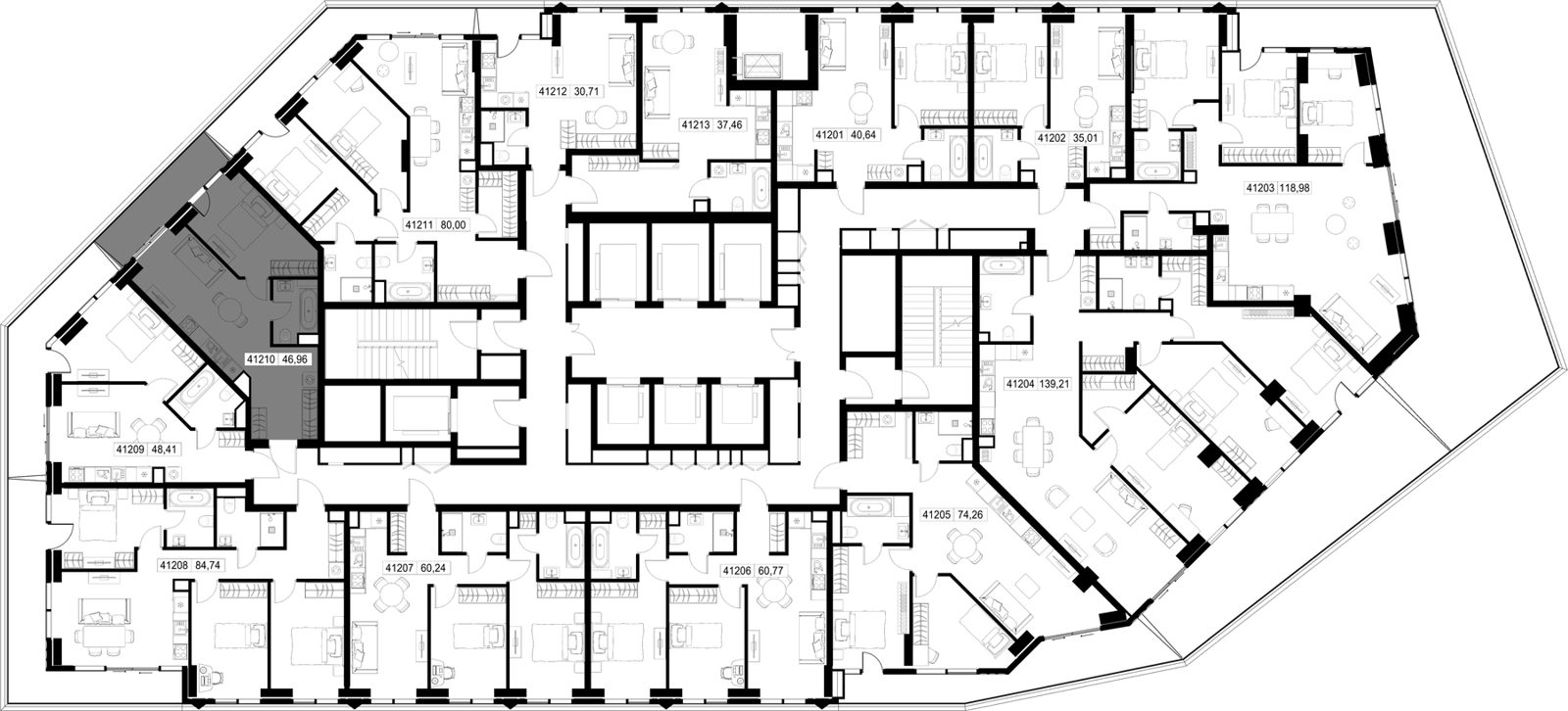 1-комнатная квартира, 47 м² — фото 2