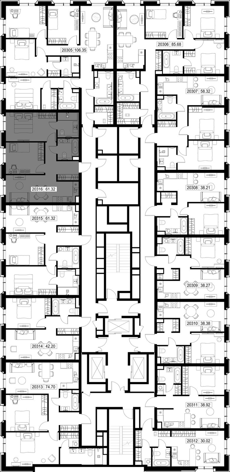 2-комнатная квартира, 61,3 м² — фото 2
