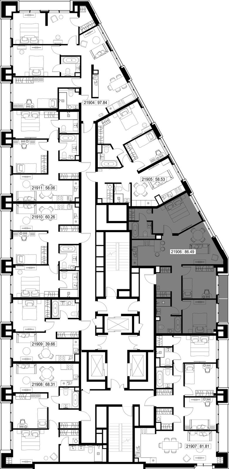 3-комнатная квартира, 86,5 м² — фото 2