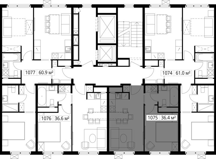 1-комнатная квартира, 36,4 м² — фото 2