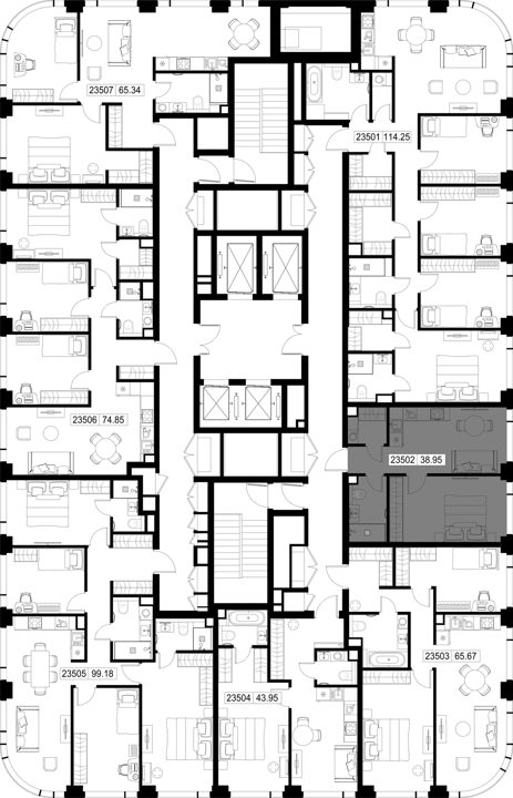 1-комнатная квартира, 39 м² — фото 2