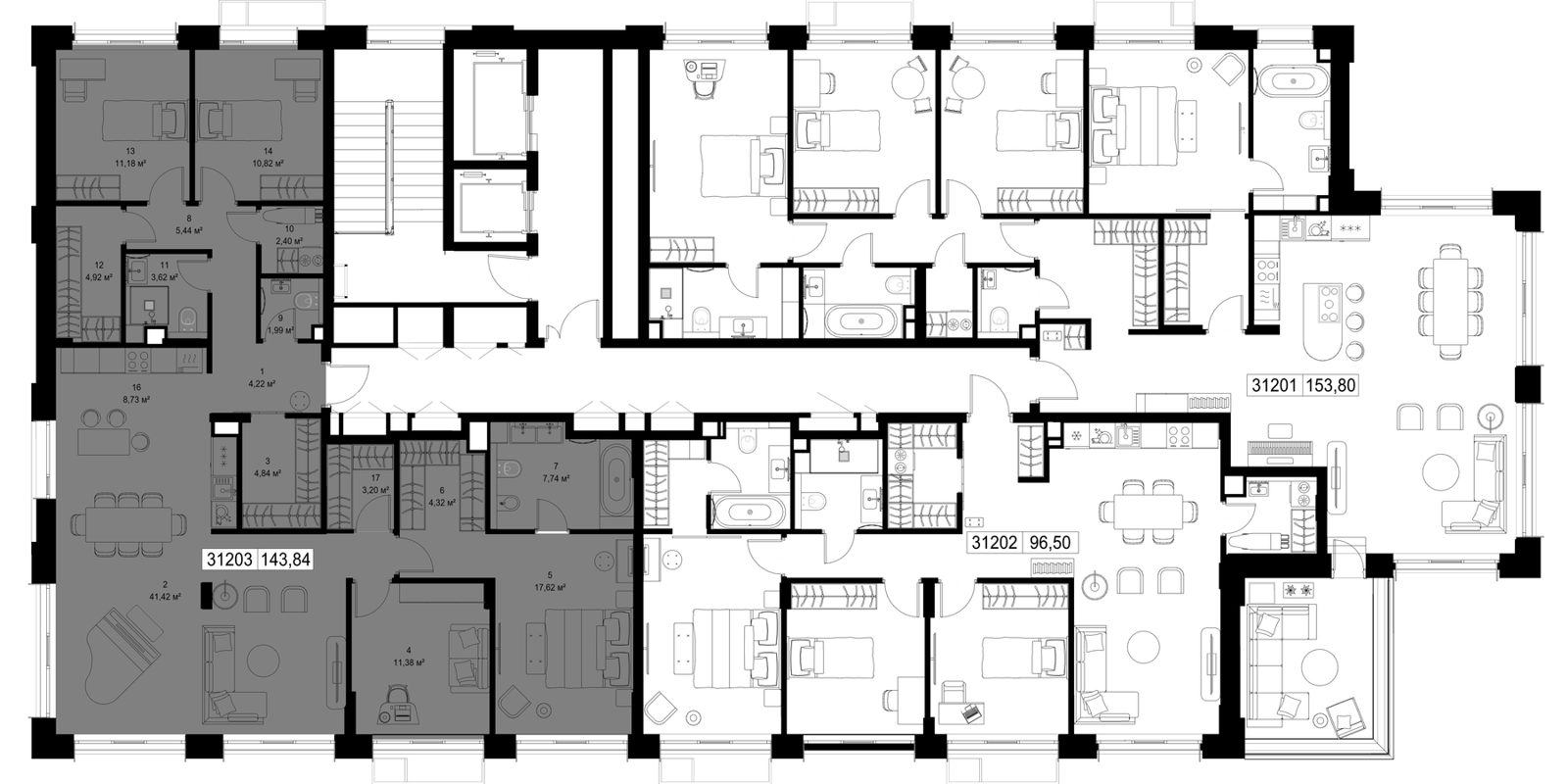 4-комнатная квартира, 143,8 м² — фото 2