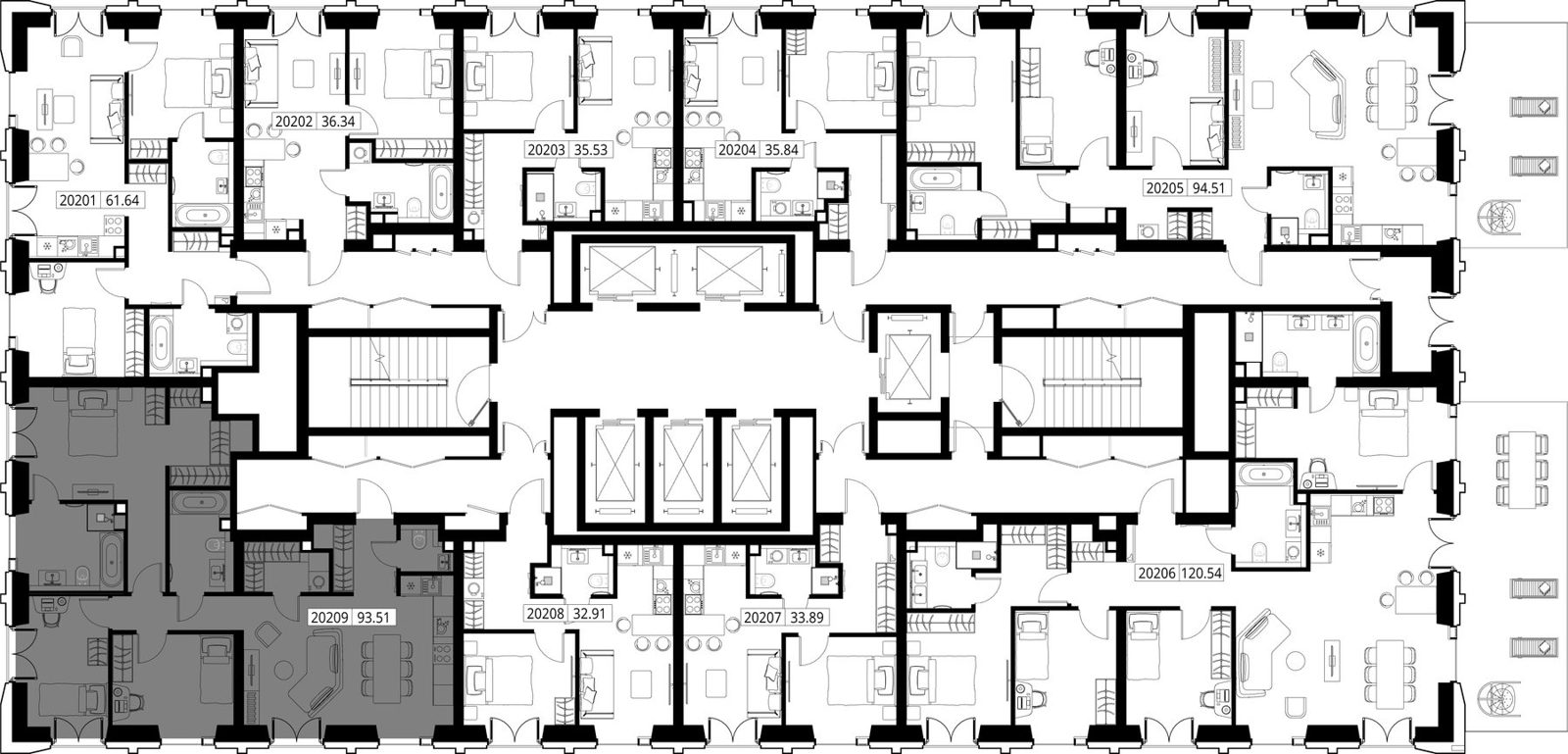 3-комнатная квартира, 94,4 м² — фото 2