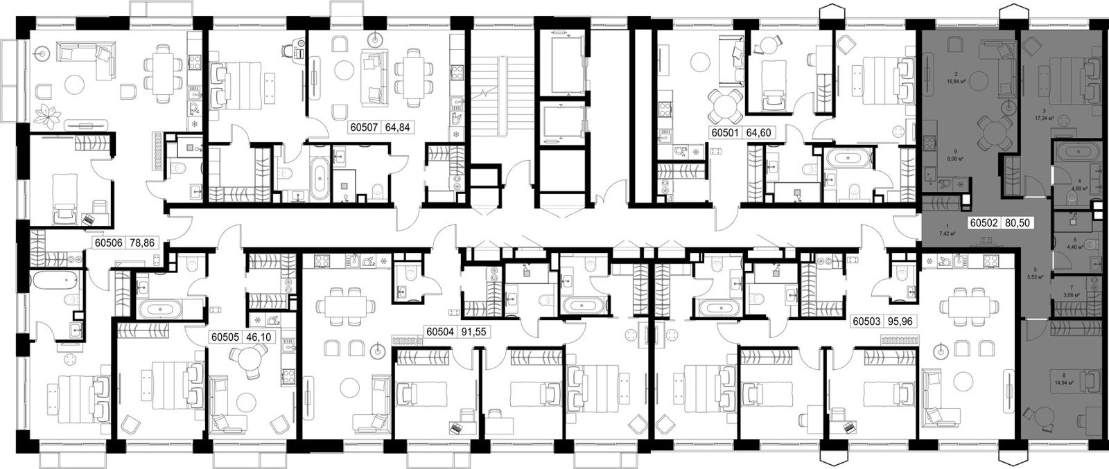 2-комнатная квартира, 80,5 м² — фото 2
