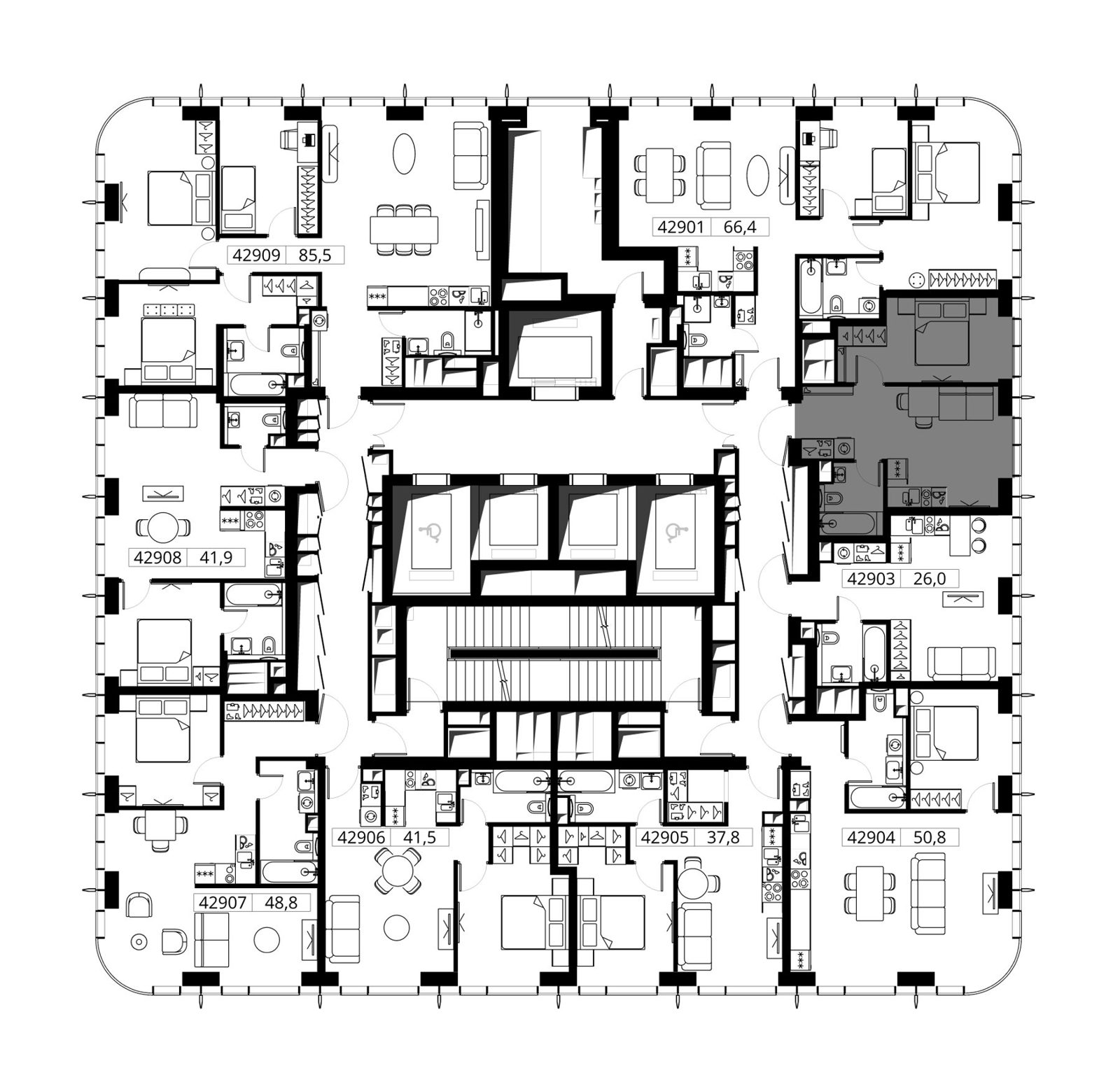 1-комнатная квартира, 33,1 м² — фото 2