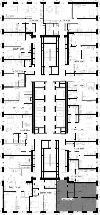 2-комнатная квартира, 59,2 м² — фото 2