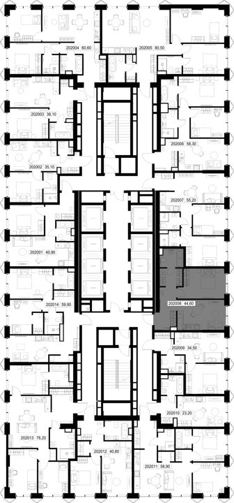 1-комнатная квартира, 44,6 м² — фото 2