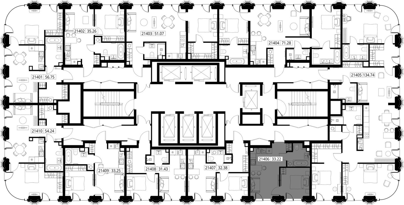 1-комнатная квартира, 32,6 м² — фото 2
