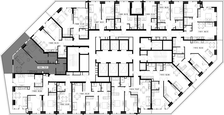 1-комнатная квартира, 75 м² — фото 2