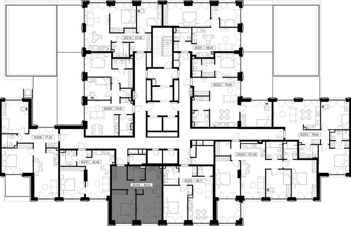 1-комнатная квартира, 48,6 м² — фото 2