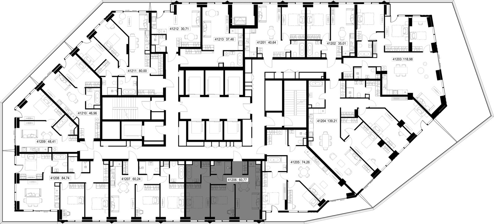2-комнатная квартира, 60,8 м² — фото 2