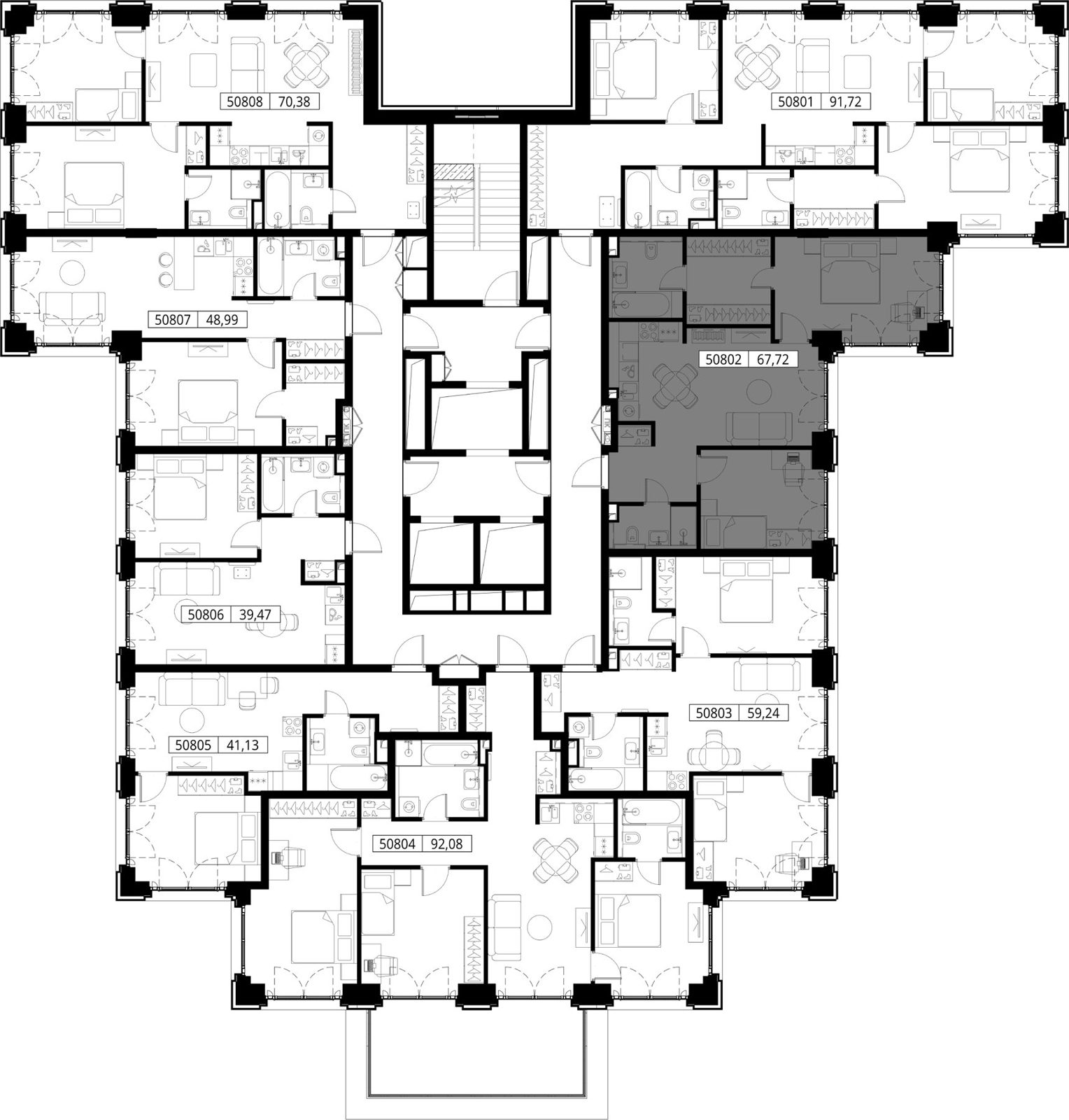 2-комнатная квартира, 67,7 м² — фото 2