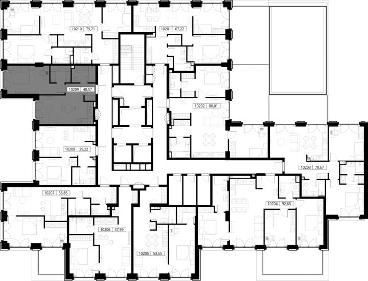 1-комнатная квартира, 48,6 м² — фото 2
