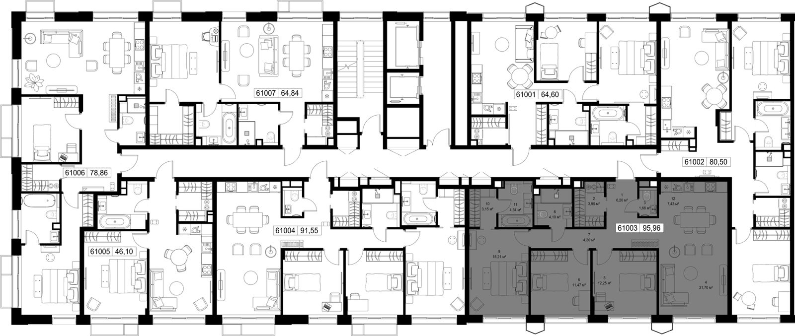 3-комнатная квартира, 96 м² — фото 2