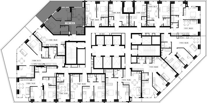 2-комнатная квартира, 69 м² — фото 2