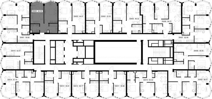 1-комнатная квартира, 44,6 м² — фото 2