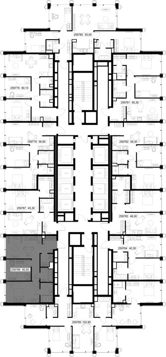 2-комнатная квартира, 60,6 м² — фото 2