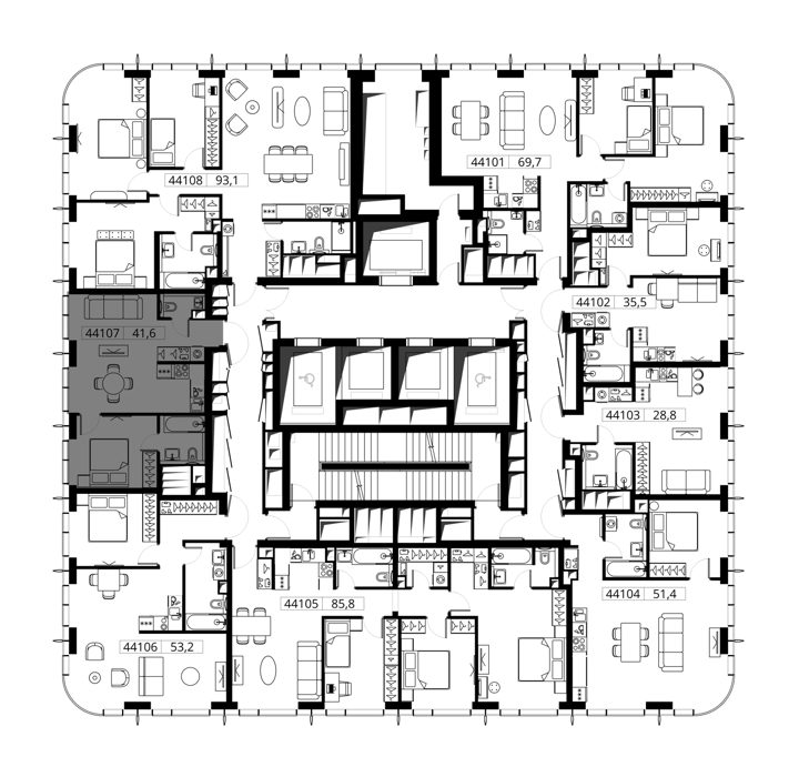 1-комнатная квартира, 41,6 м² — фото 2