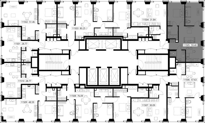 2-комнатная квартира, 59,4 м² — фото 2