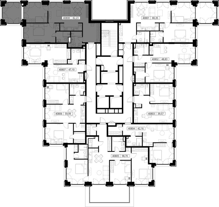 2-комнатная квартира, 82,2 м² — фото 2