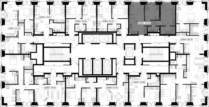 2-комнатная квартира, 55,9 м² — фото 2