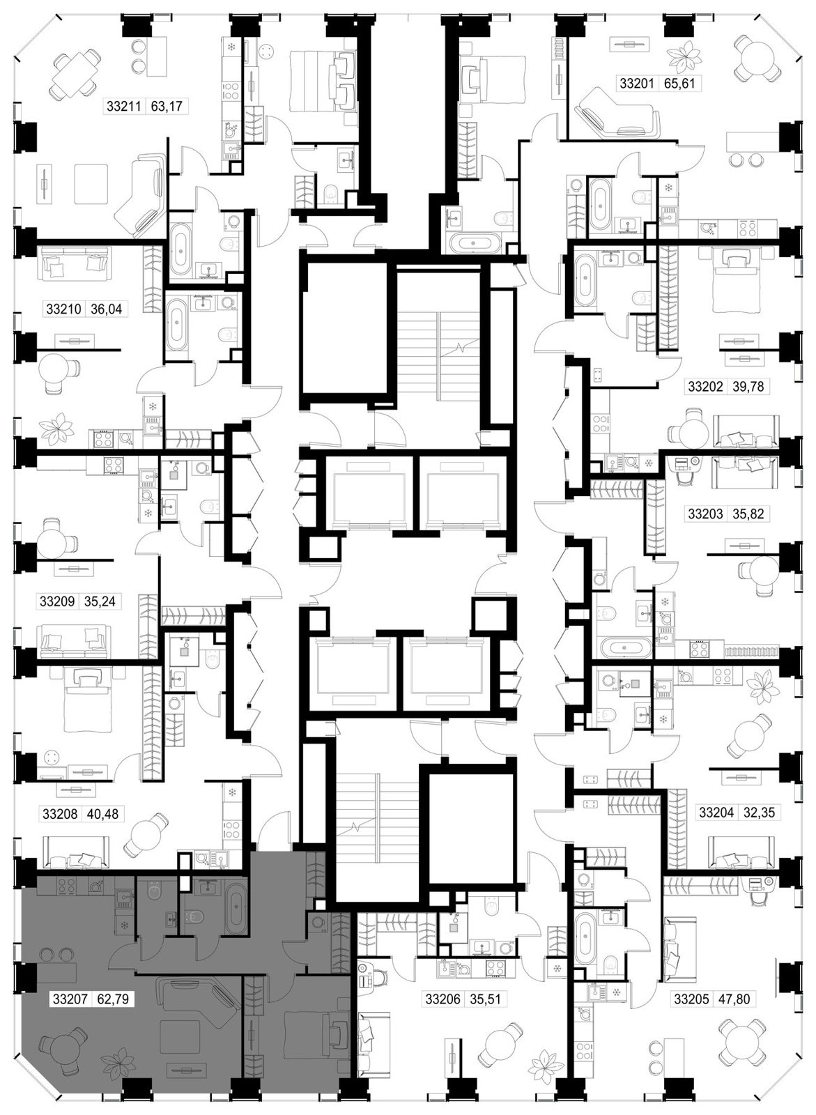 2-комнатная квартира, 62,8 м² — фото 3