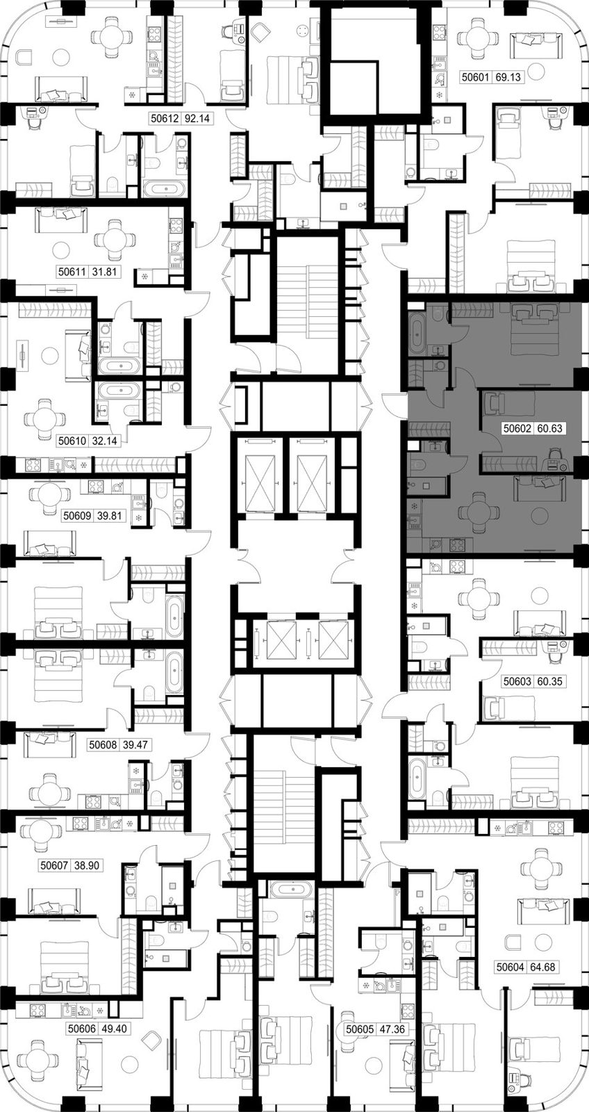 2-комнатная квартира, 60,6 м² — фото 2