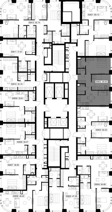2-комнатная квартира, 60,6 м² — фото 2