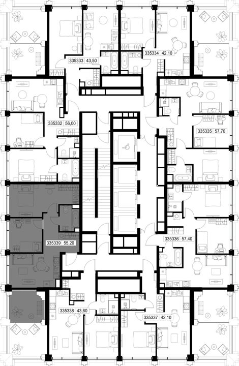2-комнатная квартира, 55,2 м² — фото 2