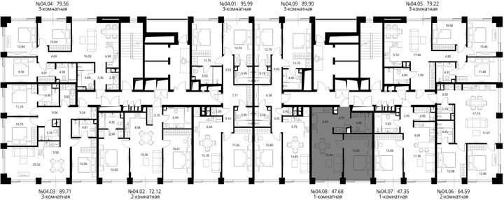 1-комнатная квартира, 47,7 м² — фото 2