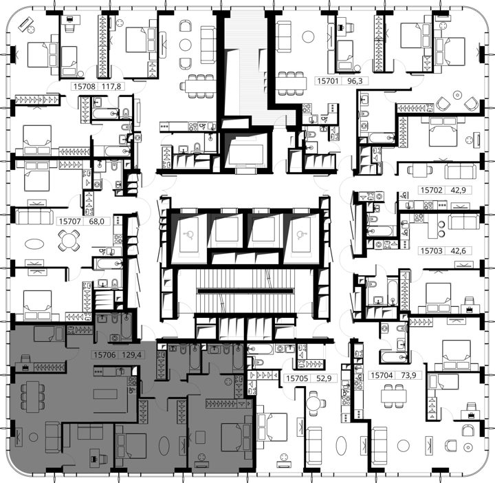 3-комнатная квартира, 129,4 м² — фото 2