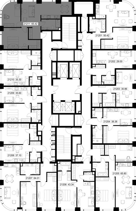 2-комнатная квартира, 65,4 м² — фото 2
