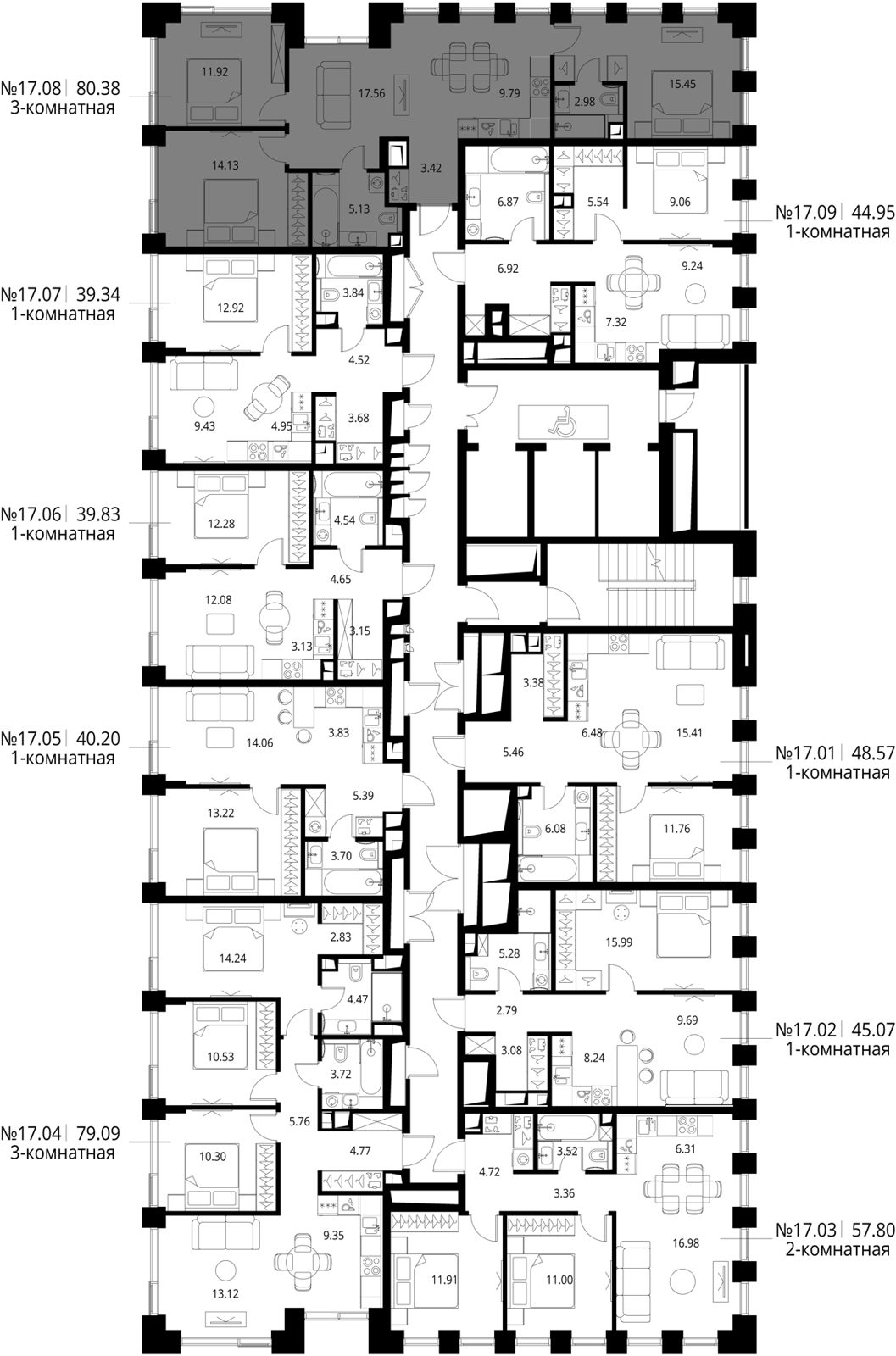 3-комнатная квартира, 80,4 м² — фото 2