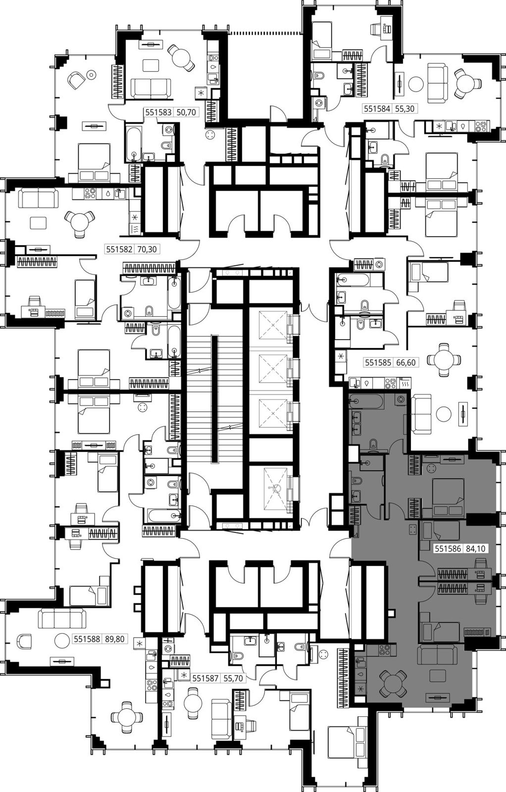 3-комнатная квартира, 84,1 м² — фото 2