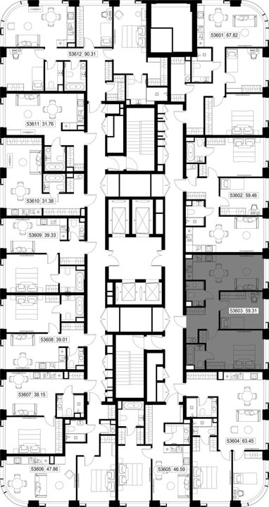 2-комнатная квартира, 59,3 м² — фото 2