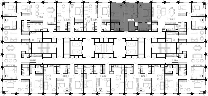 2-комнатная квартира, 65,8 м² — фото 2