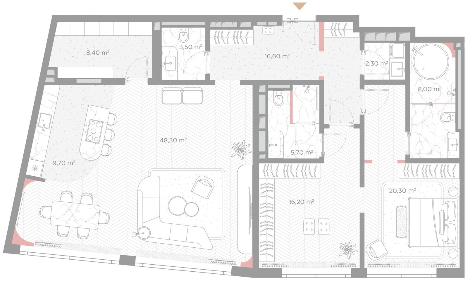 3-комнатная квартира, 139 м²
