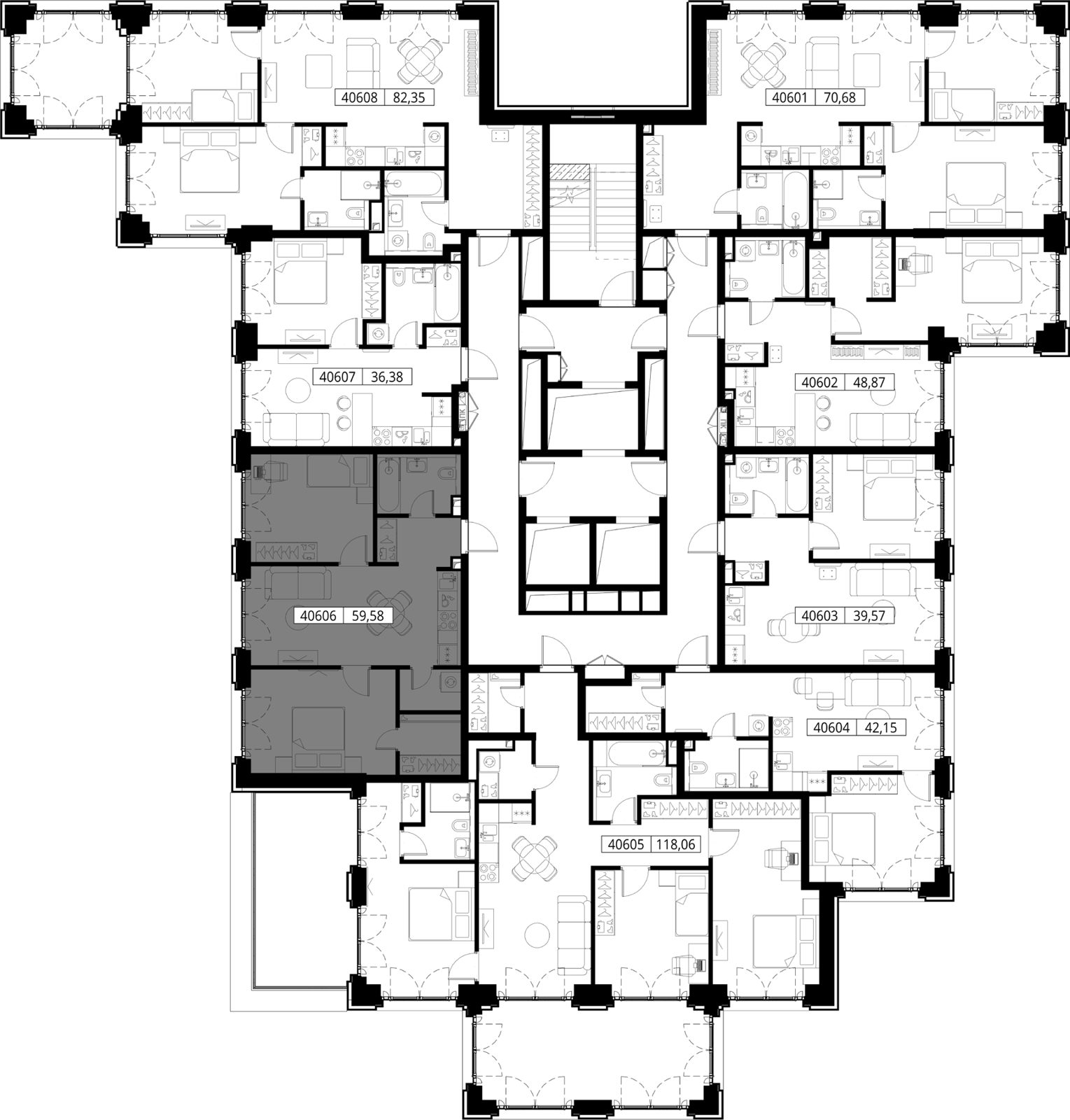 2-комнатная квартира, 59,6 м² — фото 2