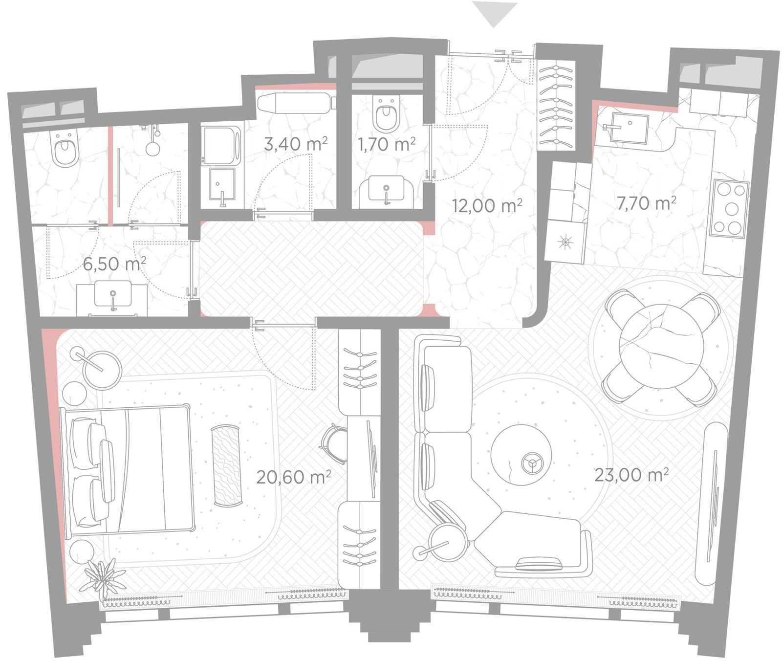1-комнатная квартира, 74,9 м²